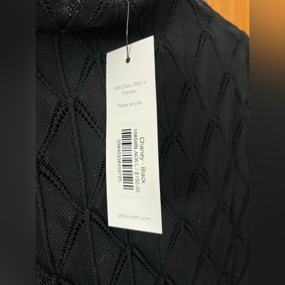 Amour Vert Chaney long sleeve mock neck crochet top L - Picture 3 of 10